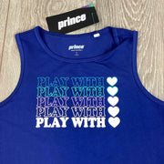 Prince Girl's Graphic Tank Navy "Play With Heart" S