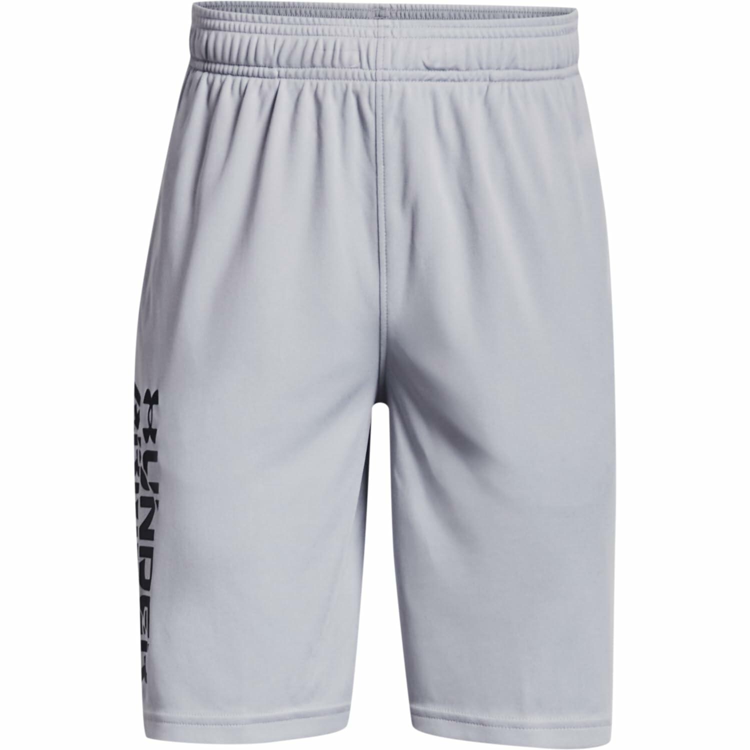 Under Armour boys Prototype 2.0 Wordmark Shorts , Mod Gray (011)/Black, Small