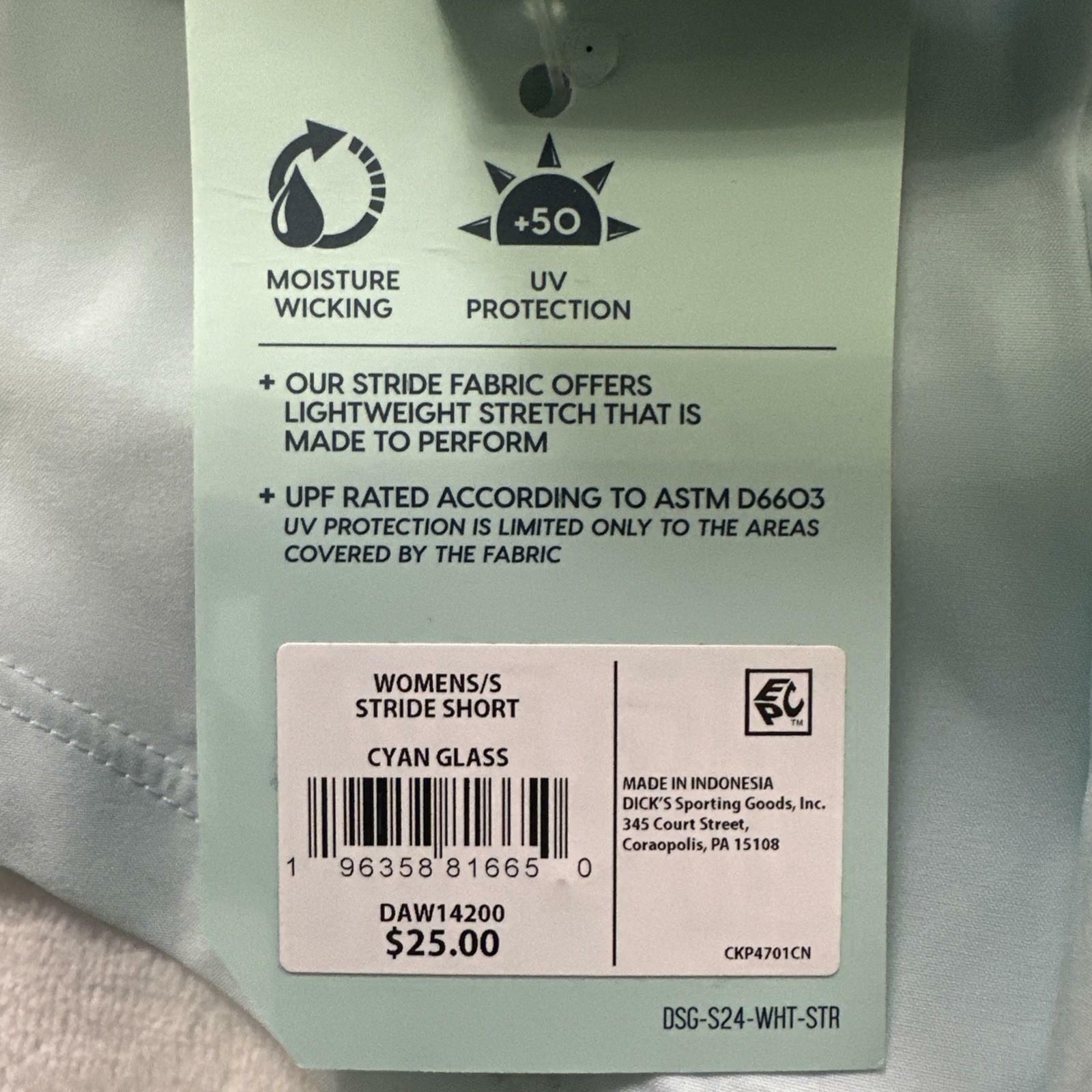 DSG Women High Rise Stride Shorts Lined Cyan Size S