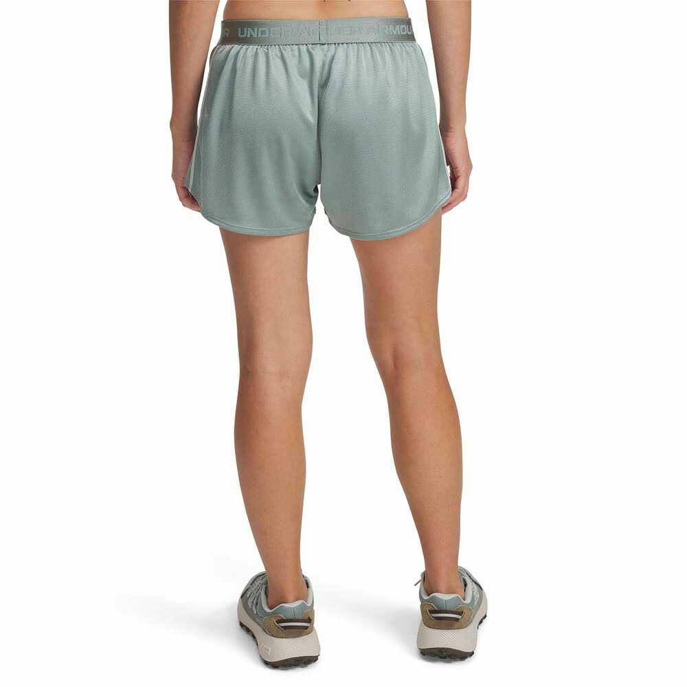 Under Armour Womens Tech Play Up Shine Shorts Silica Green/Hydro Green X-Large