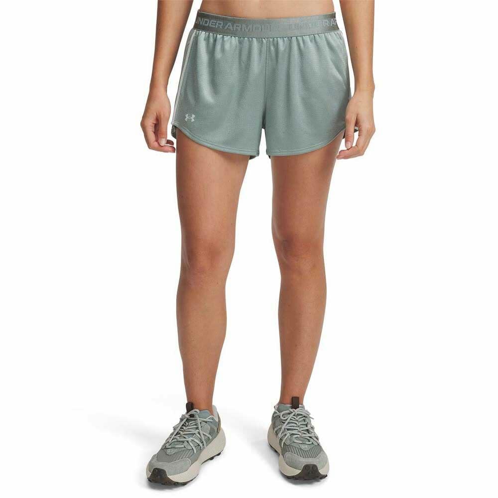 Under Armour Womens Tech Play Up Shine Shorts Silica Green/Hydro Green X-Large