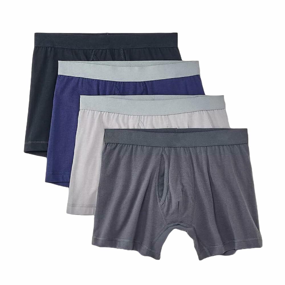 Goodfellow & Co Men's Support Pouch Boxer Briefs 4pk - Large Black/Blue/Gray)