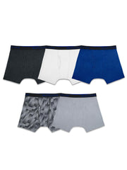 Fruit of the Loom Big Boys' 5 Pack Breathable Boxer Brief Cotton Assorted, Small