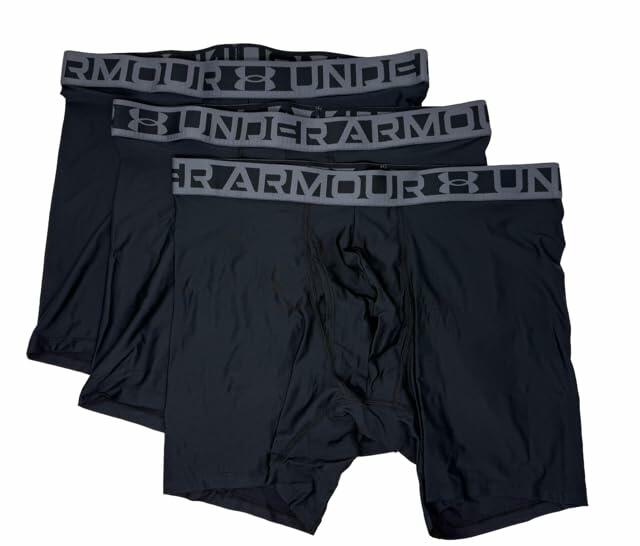 Under Armour Essential Tech Mesh Boxerjock 6" Inseam 3-Pack Small, Black