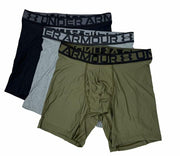 Under Armour Essential Tech Mesh Boxerjock 6" Inseam 3Pk Large Green/Grey/Black)