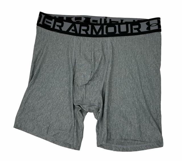 Under Armour Essential Tech Mesh Boxerjock 6" Inseam 3Pk Large Green/Grey/Black)