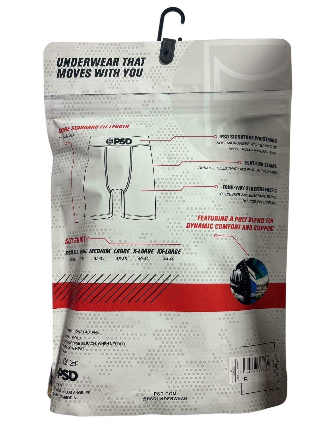 PSD Men's Floral Blues 2-Pack Boxer Brief, Multi, XL