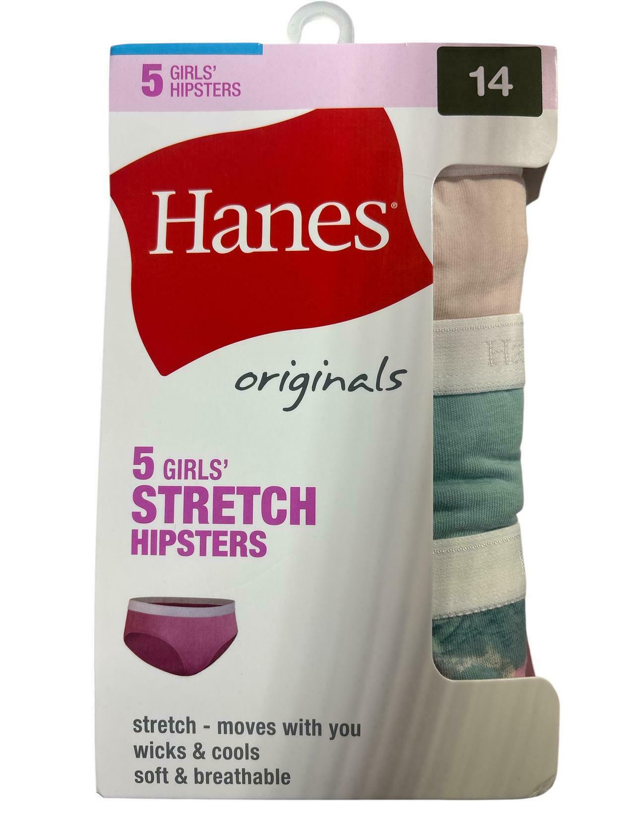 Hanes Originals Girls' 5pk Tween Hipster Underwear - colors may vary Size 14