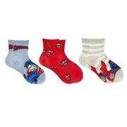 Boys' Warner Bros. Crew Superman Socks - 3pk Light Blue Denim S/M