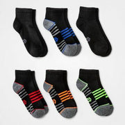 Kids' 6pk Ankle Socks - All In Motion™ Black M