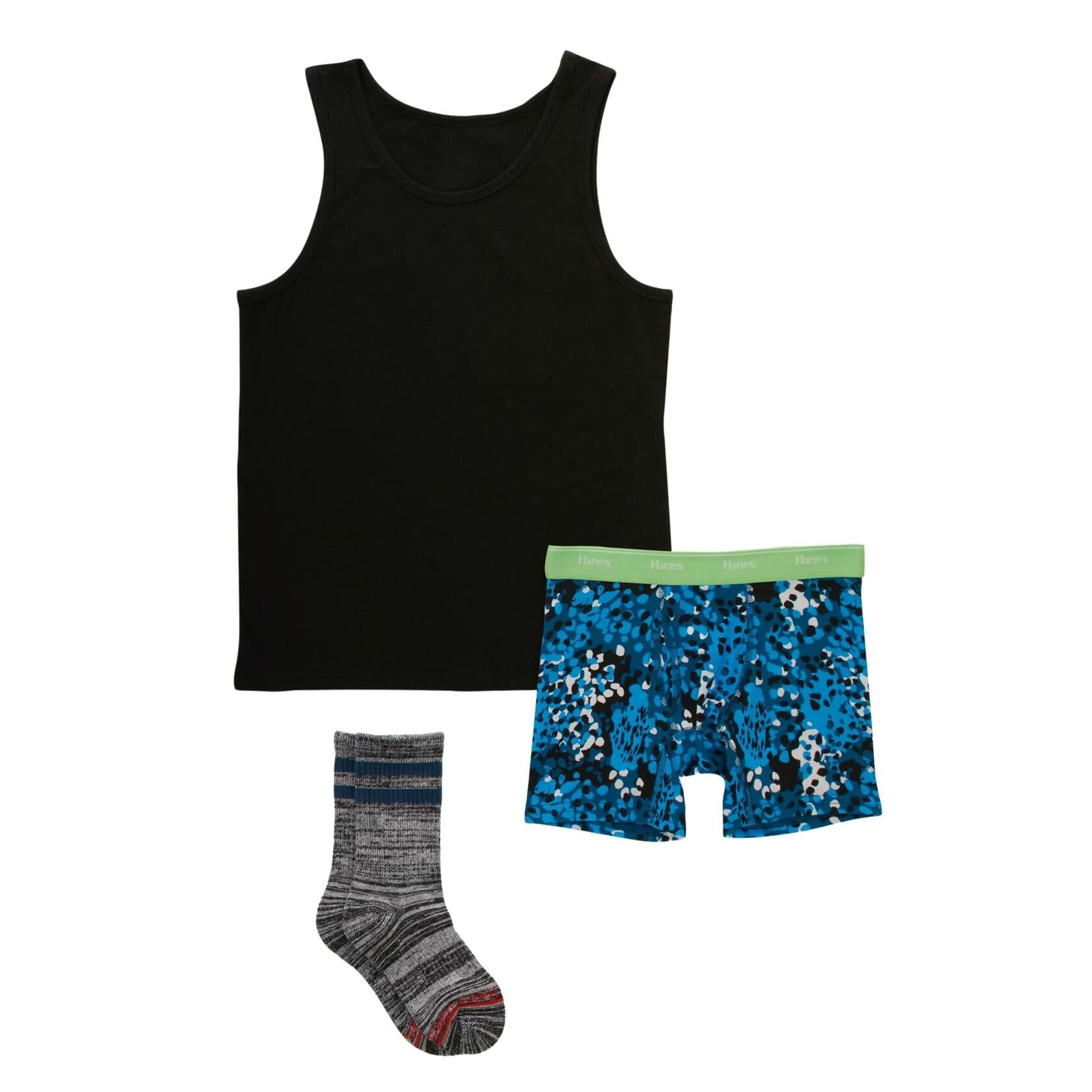 Hanes Originals Boys' Boxer Briefs, Stretch Cotton Underwear Assorted 5Pk Large