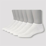 Men's Big & Tall Hanes Moves Premium Perf Cushion Low Cut Socks 6pk White 12-14