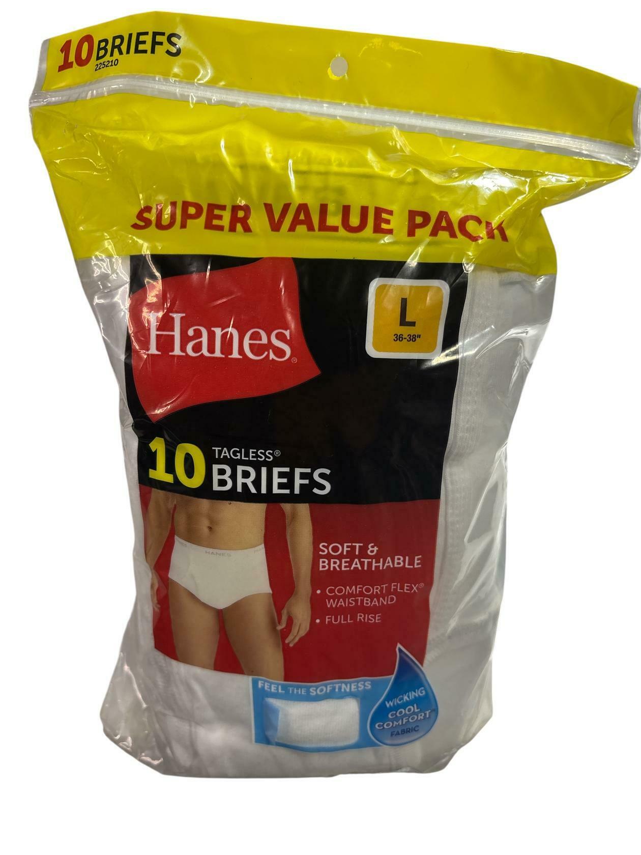 Underwear Set of Cotton Briefs, White, 10-Pack, Men's Underwear