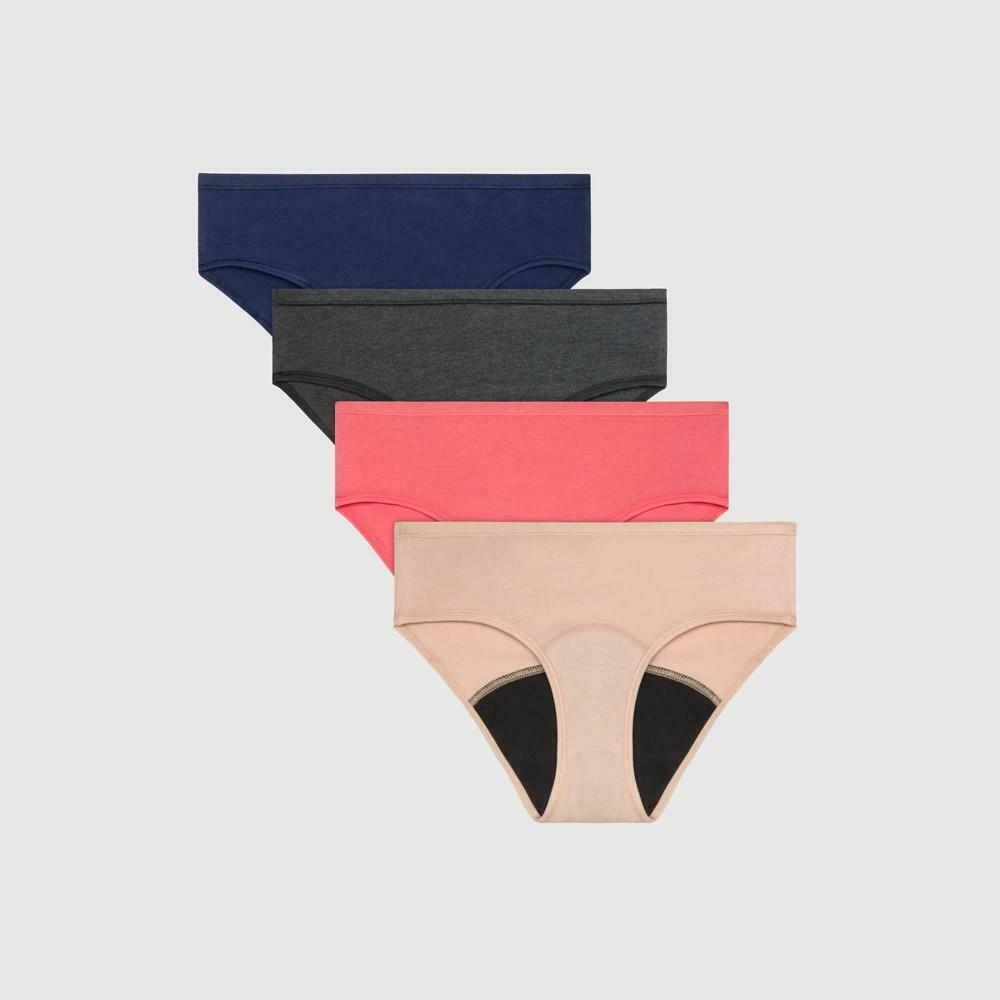 Hanes Girls' Tagless Hipster Period Panty, 4 Pack