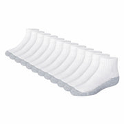 Hanes Boys Ankle Socks, 12 Pairs, Double Tough, Cushioned, Moisture-Wicking S