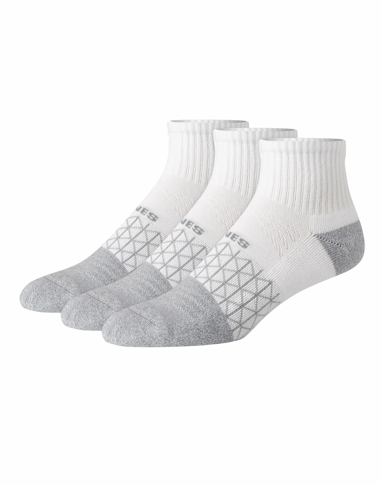 Hanes Men's 3pk Active Cushioned Ankle Socks - White 6-12: Cotton, Arch Support
