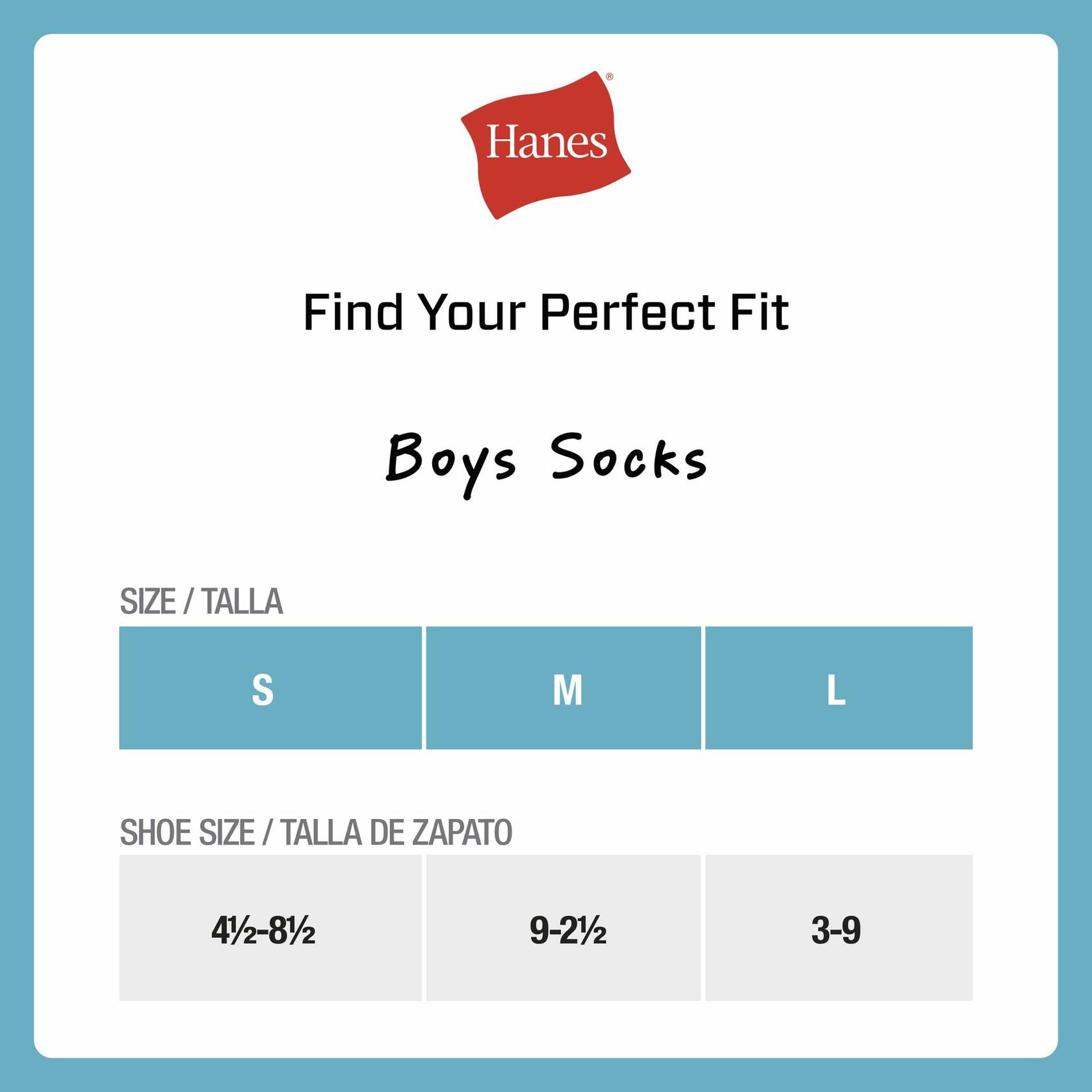 Hanes Boys' No-Show Socks, 14 Pairs, Stretch-Cotton Socks for Boys, 3-9