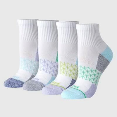 Hanes Women's Absolute Active 4pk Ankle Socks - Assorted Color 5-9 Seamless Toe
