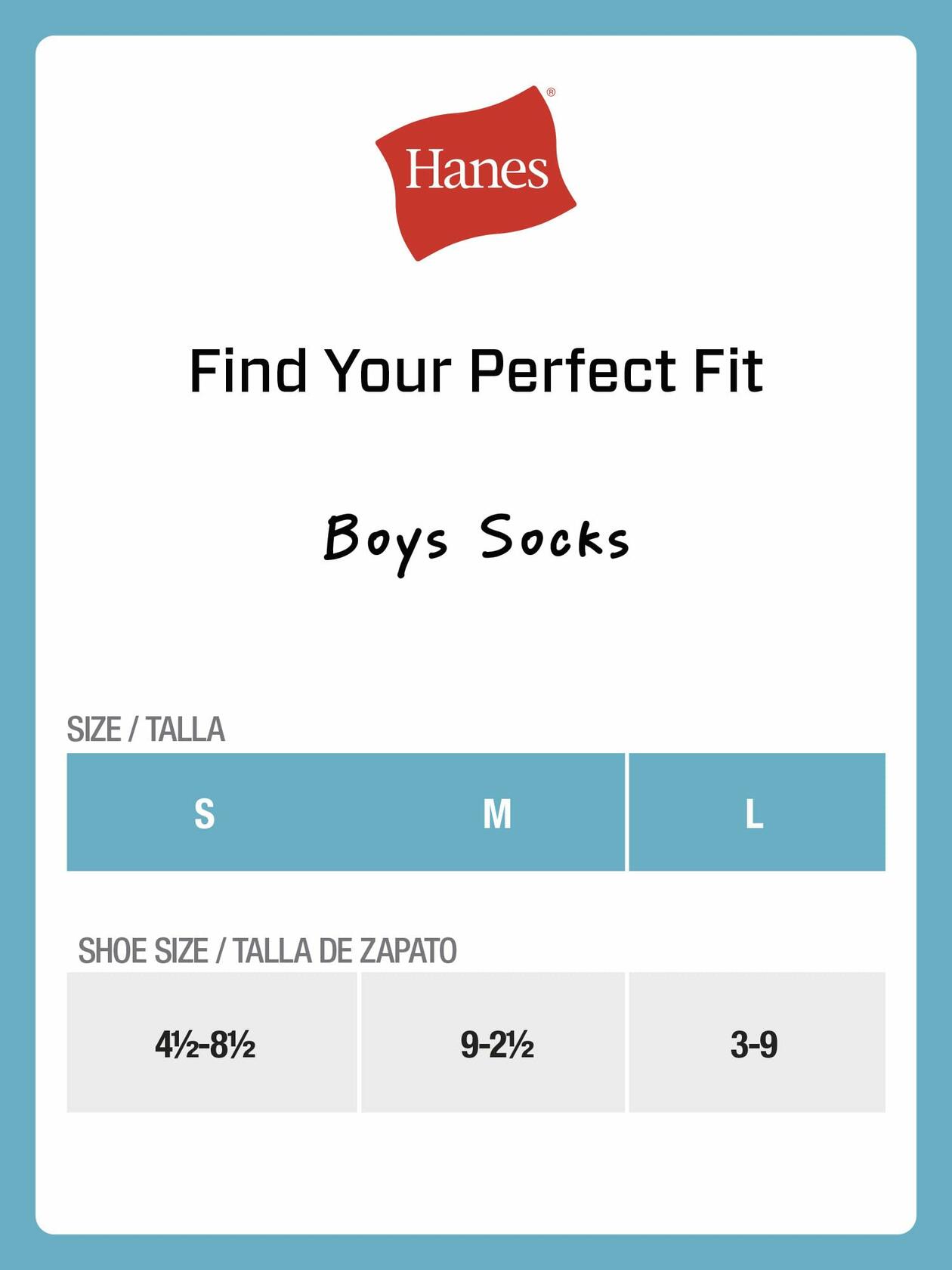 Hanes Crew Socks Pack 12 Pairs Double Tough Moisture-Wicking Boys Socks, White M