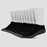 Men's Hanes Premium Low Cut Socks 10+1pk - Black Wicking Breathable M Size 6-12
