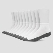 Hanes Premium Men's Cool Comfort Ankle Socks 10pk - White 6-12: Cushioned Sole