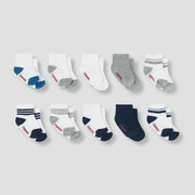 Hanes Toddler Boys' 10pk Ankle Socks - Colors May Vary 12-24M: Lightweight Knit