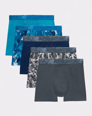 Hanes Boys Underwear Boxer Briefs, 5-Pack, Moves Wicking, X-Temp, Assorted
