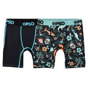 PSD Boys' 2pk Jaw Some Printed Boxer Briefs - Blue/Black S