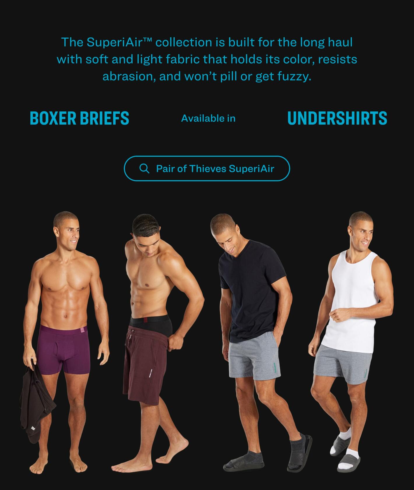 Pair of Thieves Superiair Boxer Briefs for Men 3 Pack - Ultra Soft - Assorted M