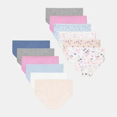 Hanes Girls  12pk+1 Butterfly and Dot Cotton Briefs - 12