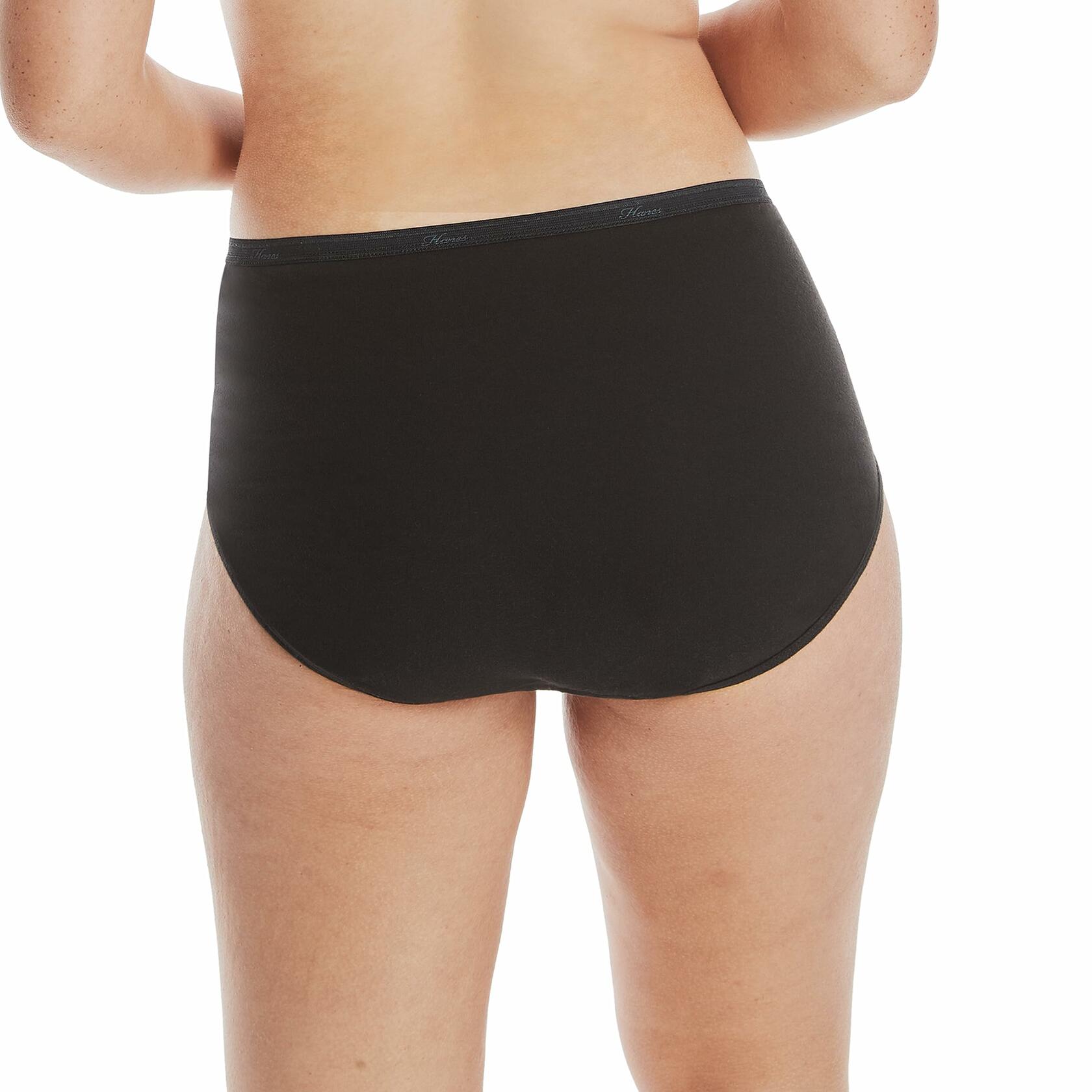 Hanes Womens Underwear 10-Pack Full-Coverage Brief Panties, Moisture-Wicking 6/M