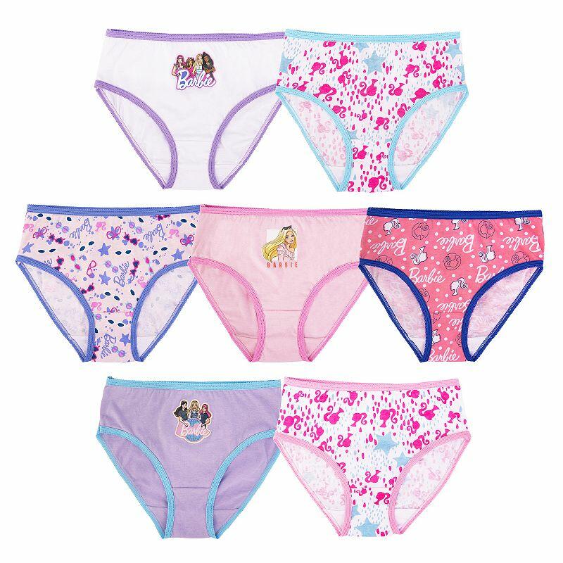Girls' Barbie 7pk Underwear - 6: Cotton Briefs with Classic Patterns