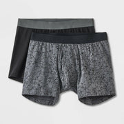 Men's Boxer Briefs 2pk - Goodfellow & Co™ Black L: Cotton Blend, Mid Rise, Knit
