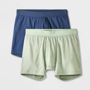 Men's 2pk Fashion Boxer Briefs - Goodfellow & Co™ Blue L: , Knit, Mid Rise