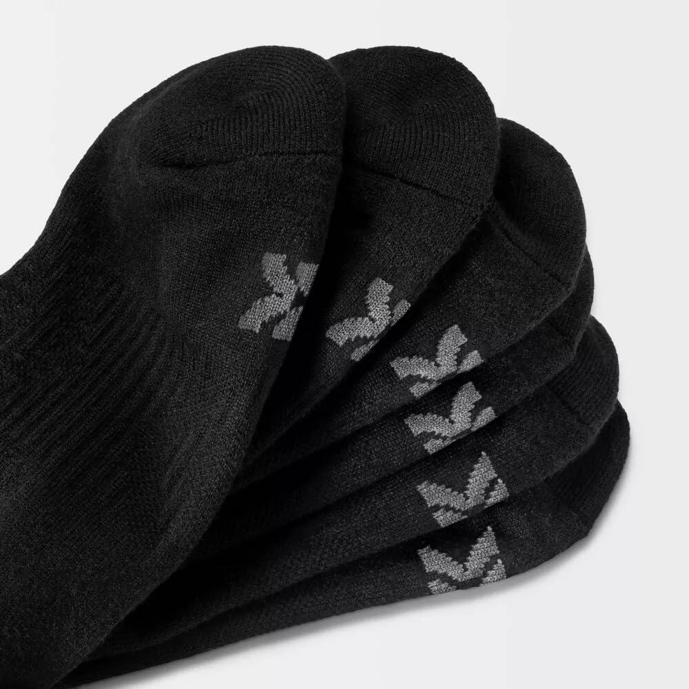 Mens Active Crew Socks 6 Pack Black Size 612 Comfortable Everyday Wear