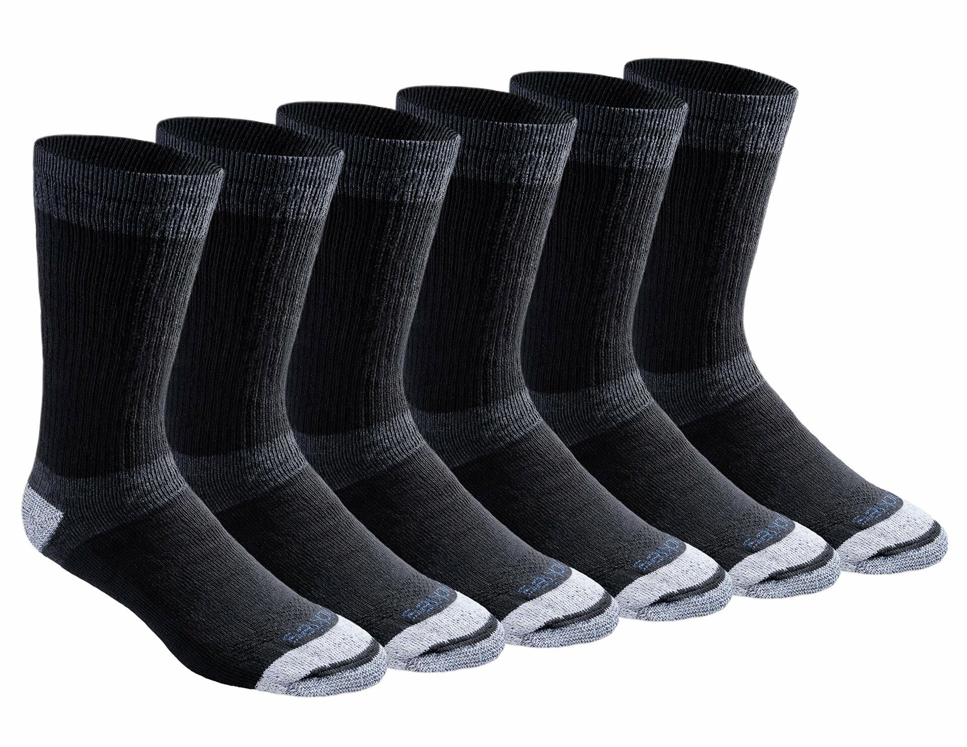 Dickies Men's Dri-Tech Moisture Control Max Full Cushion Black (6 Pairs), Large