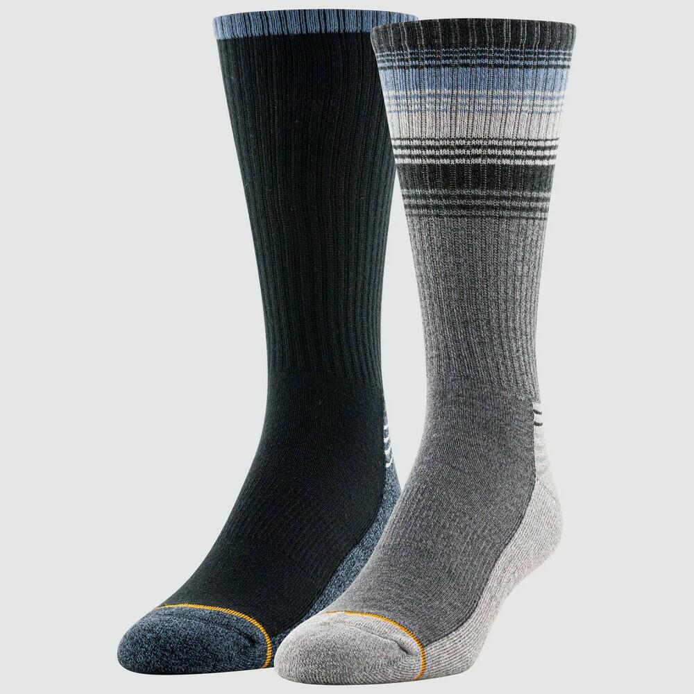 GOLDTOE Signature Collection Men's Striped Camp Hiker Socks - Blue/Gray 6-12.5