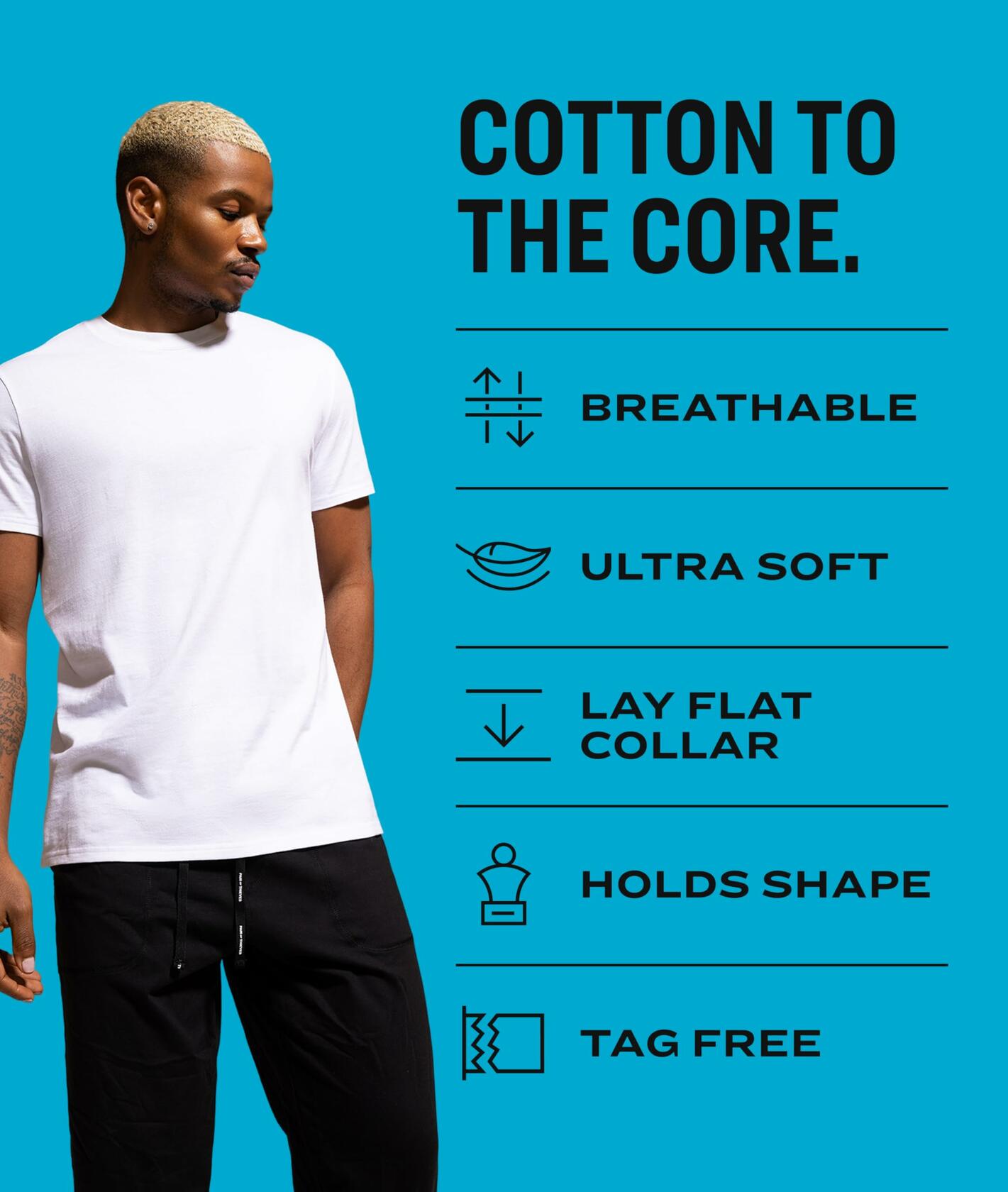 Pair of Thieves Superiair Crew Neck T-Shirts for Men 3 Pack Undershirt - Black L