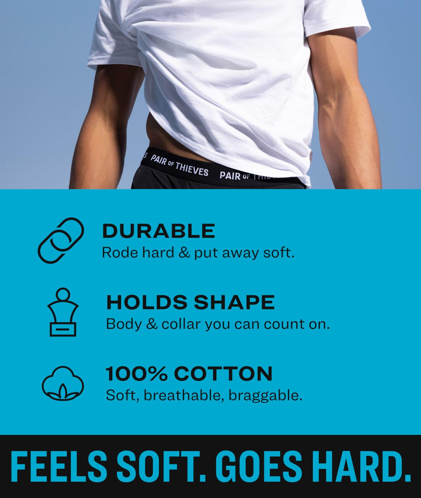 Pair of Thieves Superiair Crew Neck T-Shirts for Men 3 Pack Undershirt - Black L