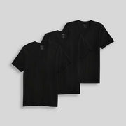 Jockey Generation Men's Stay New Cotton 3pk V-Neck Short Sleeve T-Shirt Black S