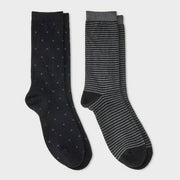 Men's 2pk Casual Crew Socks - Goodfellow & Co™ Black 6-12