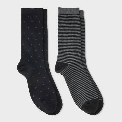 Men's 2pk Casual Crew Socks - Goodfellow & Co™ Black 6-12