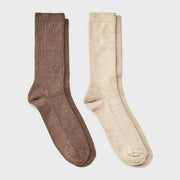 Men's 2pk Casual Crew Socks - Goodfellow & Co™ Tan 6-12