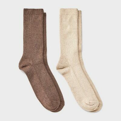 Men's 2pk Casual Crew Socks - Goodfellow & Co™ Tan 6-12