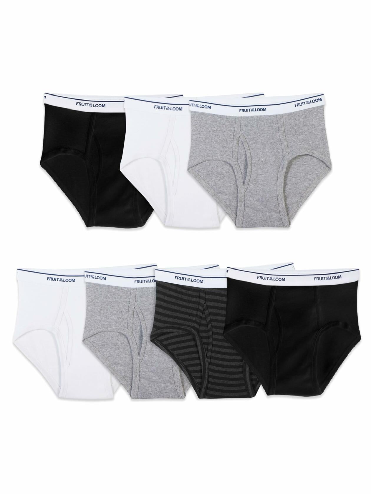 Fruit of the Loom Boys' Eversoft Assorted Briefs, 7 Pack L (12-14)