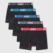 Hanes Boys Boxer Brief Underwear 5-Pack Moves Anti-Chafe Wicking Asst L
