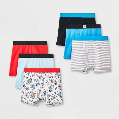 Toddler Boys' 6pk 'Monsters' Boxer Briefs - Cat & Jack 4T: Cotton Knit, Mid Rise