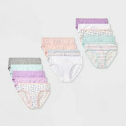 Girls' 14pk 'Bows' Cotton Briefs Underwear - Cat & Jack™ Purple 6