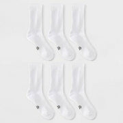 Women's Cushioned Foundation 6pk Athletic Crew Socks - All In Motion™ White 4-10