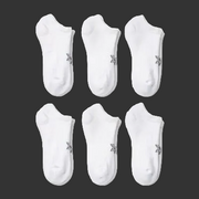 Women's Cushioned 6pk No Show Socks - All In Motion™ White 4-10: Arch Support